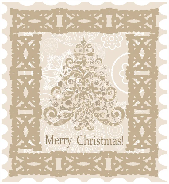 Vintage Xmas greeting card — Stock Vector