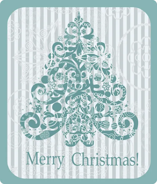 ビンテージ クリスマスのグリーティング カード — ストックベクタ