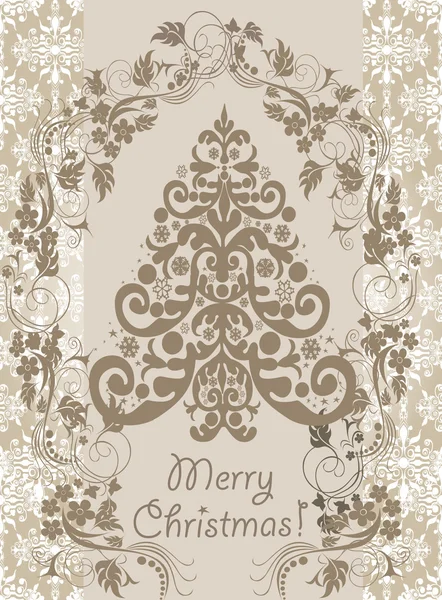 Vintage Xmas greeting card — Stock Vector