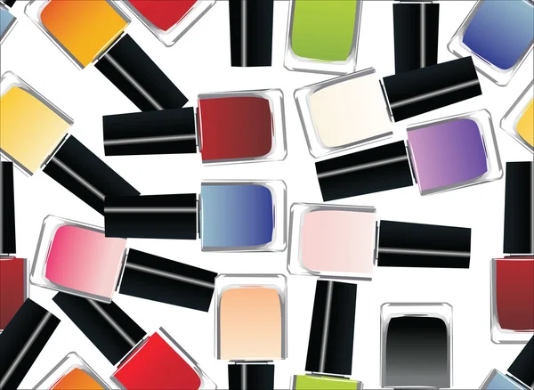 Flacons de vernis à ongles colorés motif sans couture — Image vectorielle