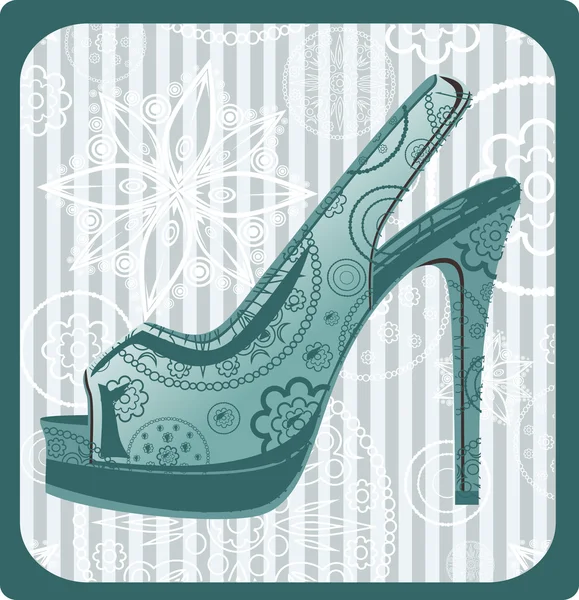 Postcard from the retro-style shoe — Stock Vector