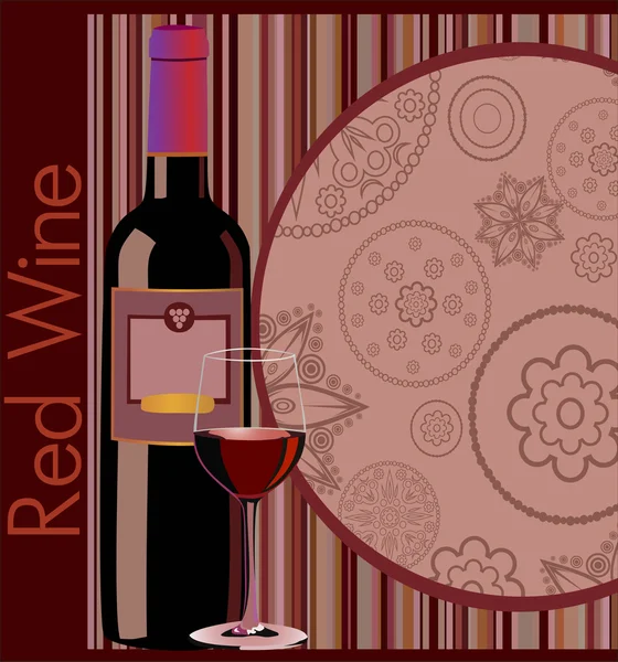 Menu vin rouge — Image vectorielle