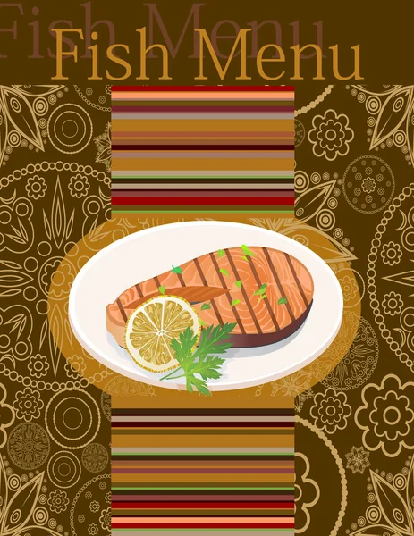 Fish menu. Card Design template. — Stock Vector