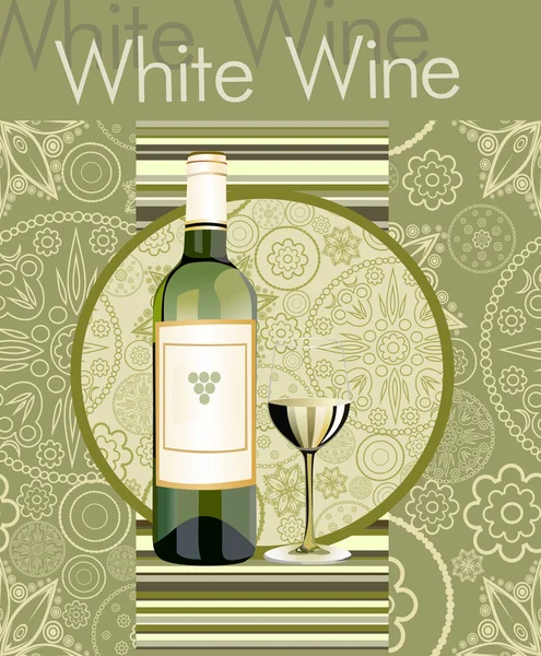 Menu vin blanc — Image vectorielle