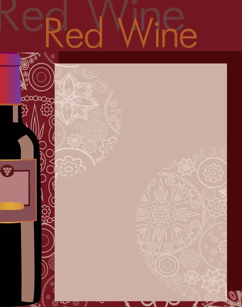 Menu de vinho tinto —  Vetores de Stock