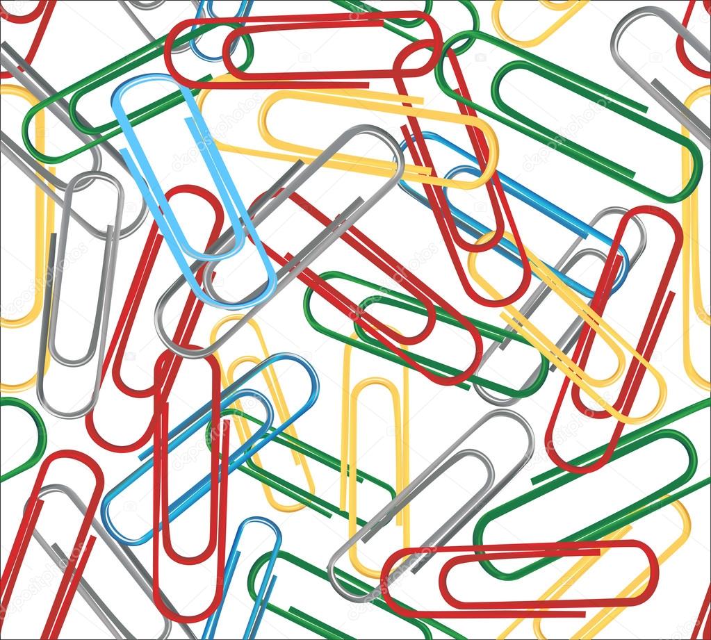 Color paper clips seamless pattern