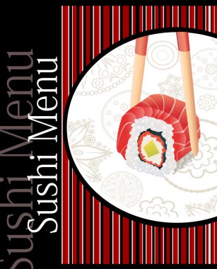 Sushi menu. Card Design template. clipart