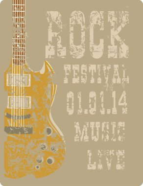 bir elektro gitar ile Billboard rock Festivali