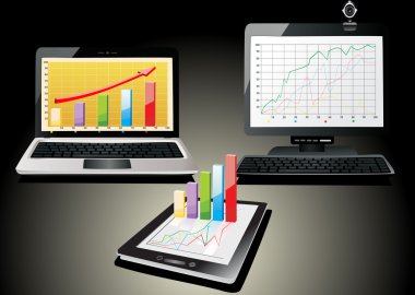 PC, dizüstü bilgisayar ve iş grafik tablet