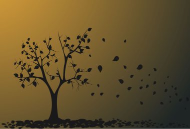 düşme ile sonbahar ağaç yaprak.