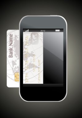 Konsept dijital ödeme, kredi kartı ile Smartphone
