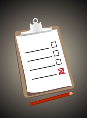 Bilet kontrol listesi ve bir kalem tutan bir ahşap Pano