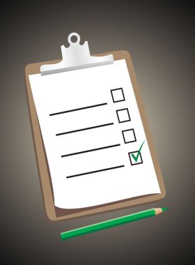 Bilet kontrol listesi ve bir kalem tutan bir ahşap Pano