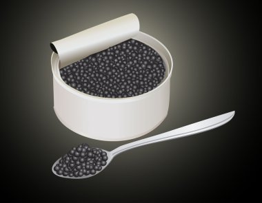 siyah havyar metal kutu içinde