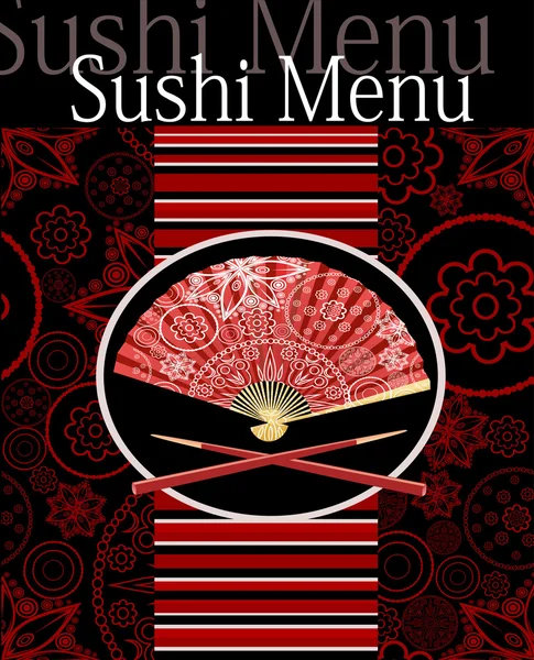 Sushi menu. Šablona návrhu s kartou. — Stockový vektor