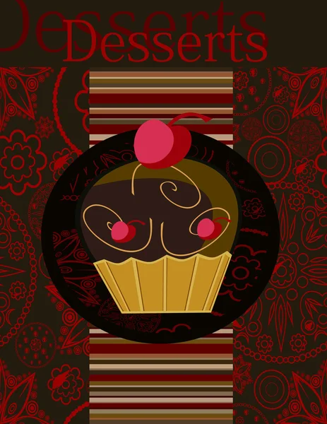 Desserts menu. Card Design template. — Stock Vector