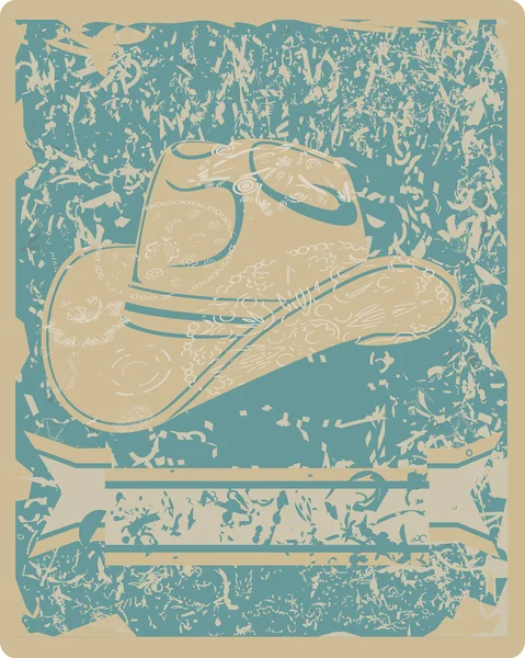 Cowboy hat.Vintage Cartolina postale . — Vettoriale Stock