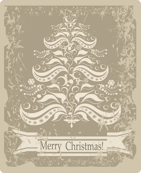 Carte de voeux Vintage Noël — Image vectorielle