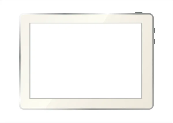 Realistic white tablet pc computer with blank screen — Stock Vector