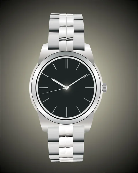Srebrny zegarek — Wektor stockowy