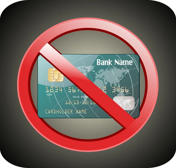 Keine Kreditkarte erlaubt Zeichen — Stockvektor