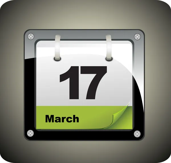 17 march calendar Saint Patrick's day — Stock Vector