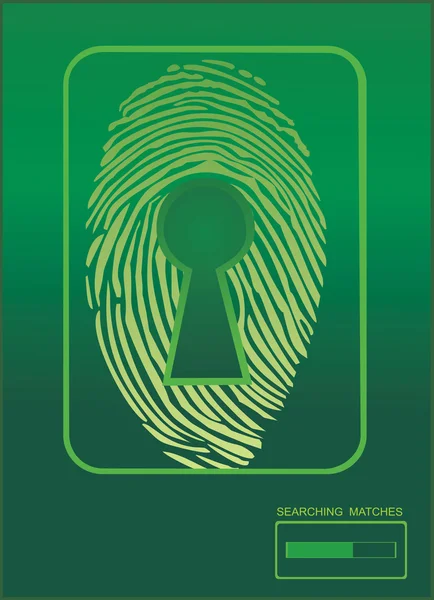 Electronic biometric fingerprint scanning — Stock Vector