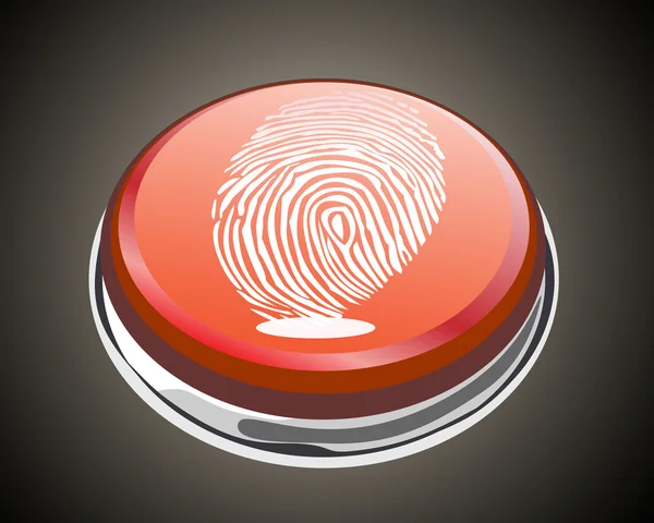 Vector of a finger print on button vector illustration — Stock Vector