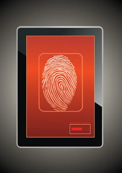 Tablet PC on screen fingerprint — Stock Vector