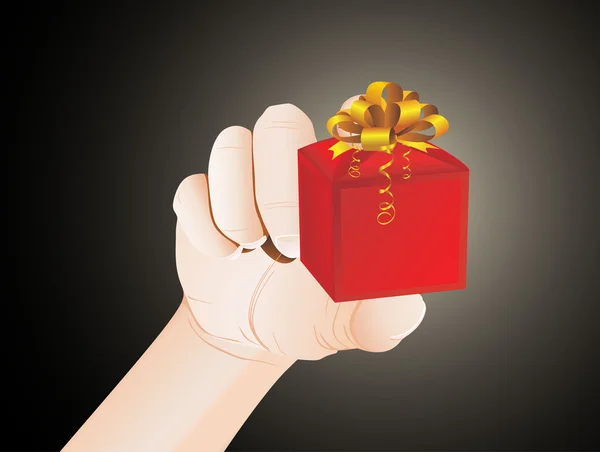 Hand and gift — Stock Vector