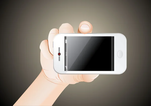 Hand met mobiele slimme telefoon — Stockvector