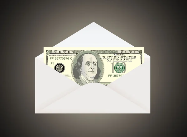 Enveloppe avec dollar — Image vectorielle