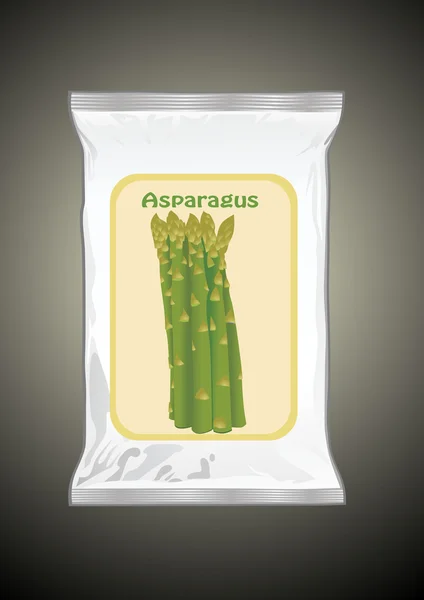 Emballage asperges vertes — Image vectorielle