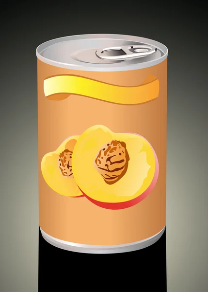 Canned peaches. — Stock Vector