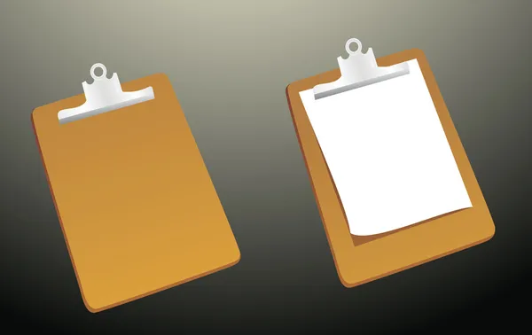 Klemmbrett mit einem Blatt Papier — Stockvektor