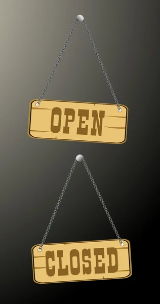 Signos abiertos y cerrados — Vector de stock
