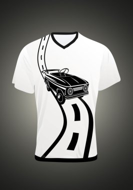 grafik t-shirt tasarım - araba
