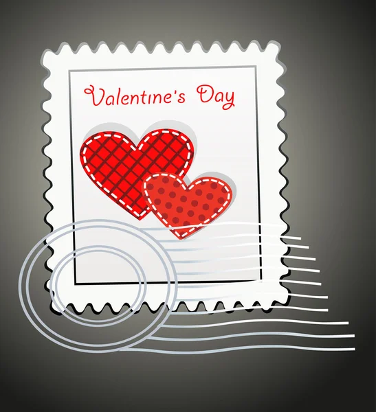 Valentine's Day-themed stamps — Stock Vector