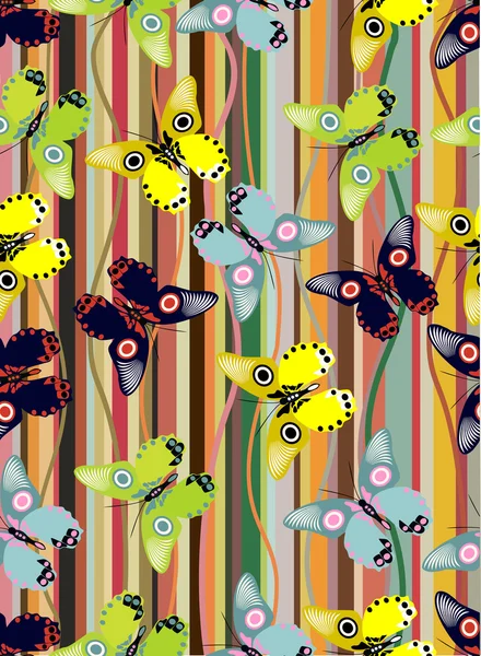 Seamless wallpaper with butterflies — Stock Vector