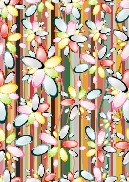 Seamless pattern from abstract flowers — Stock Vector