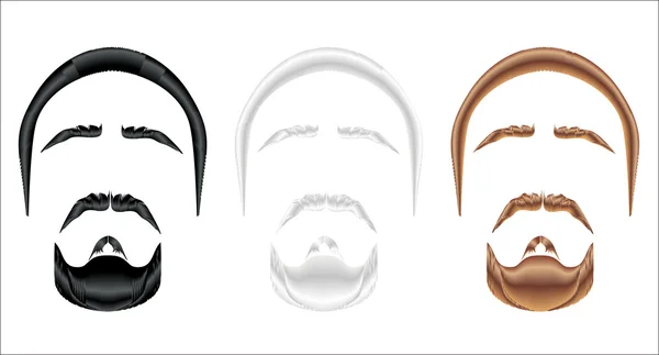 Neat beard in color variations — Stock Vector