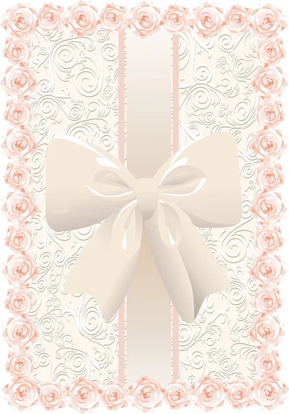 Vintage seamless wallpaper with a ribbon in pastel colors. — Stock Vector