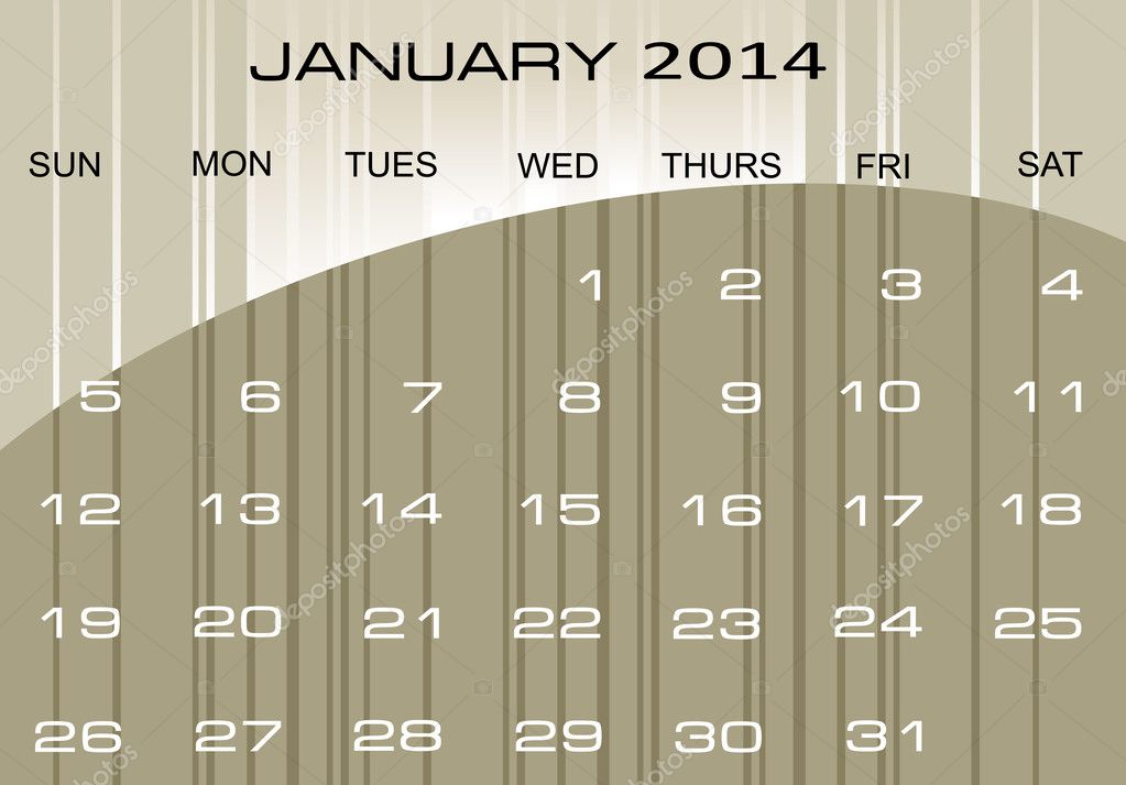 Calendar January 2014 Stock Vector - Depositphotos 38623927 Stock Illustration Calendar January 2014 