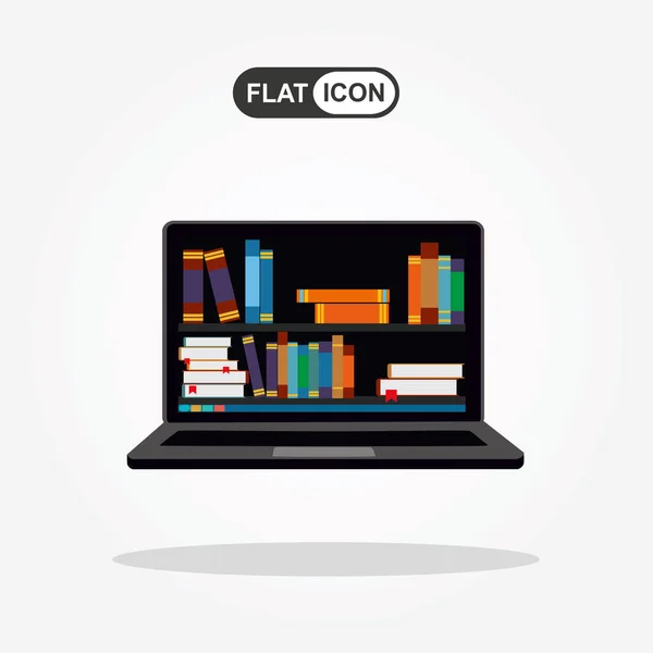 Laptop Mit Büchern Icon Vector Illustration Design — Stockvektor