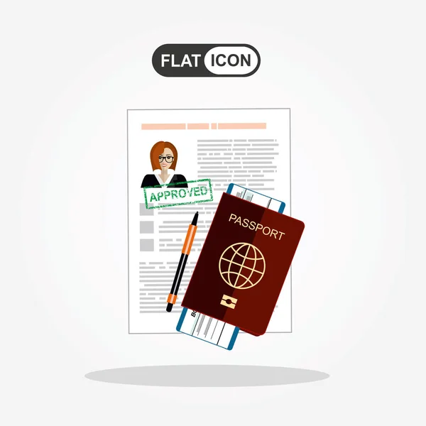 Διαβατήριο Έντυπο Αίτησης Concept Design Διανυσματική Απεικόνιση Eps10 Γραφικό — Διανυσματικό Αρχείο