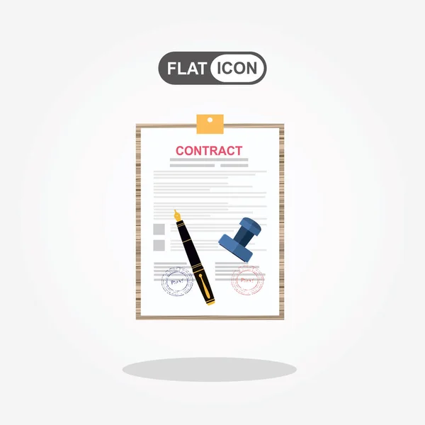 Contract Pen Vector Illustration — Stock Vector