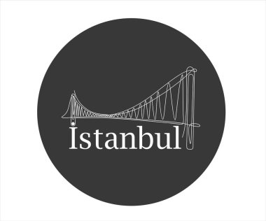 İstanbul kentinin vektör illüstrasyonu. Sürekli bir çizgi.