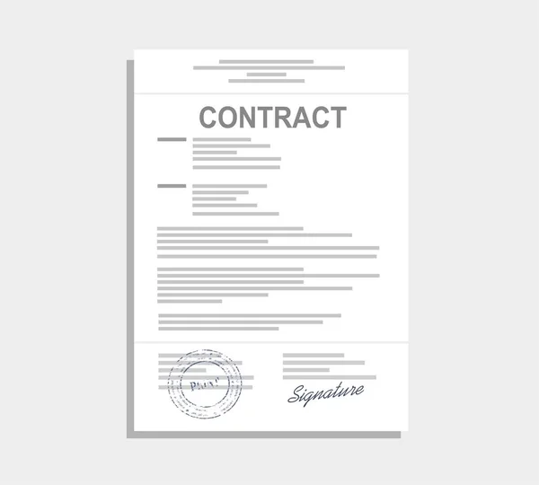 Vector Illustration Contract White — Stock Vector