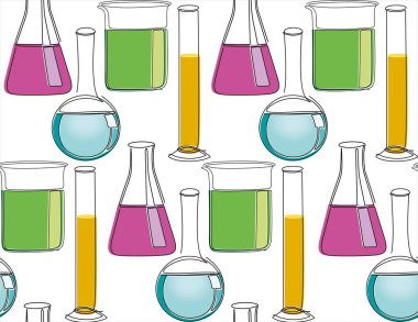 Sıvı ile test tüplerinin vektör çizimi