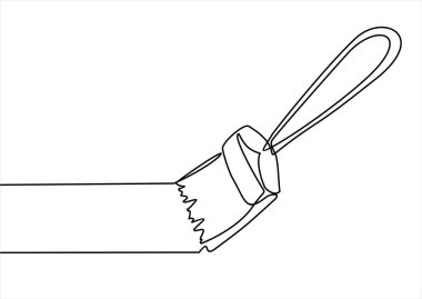 El çizimi fırça ikonu. Vektör illüstrasyonu. Sürekli bir doğru çizimi.